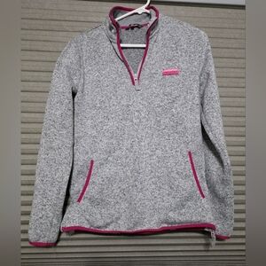 SIMPLY SOUTHERN Gray and Pink Quarter-Zip Pullover